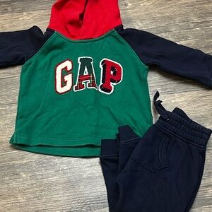 Baby GAP Red, Green, and Navy Hoodie Set